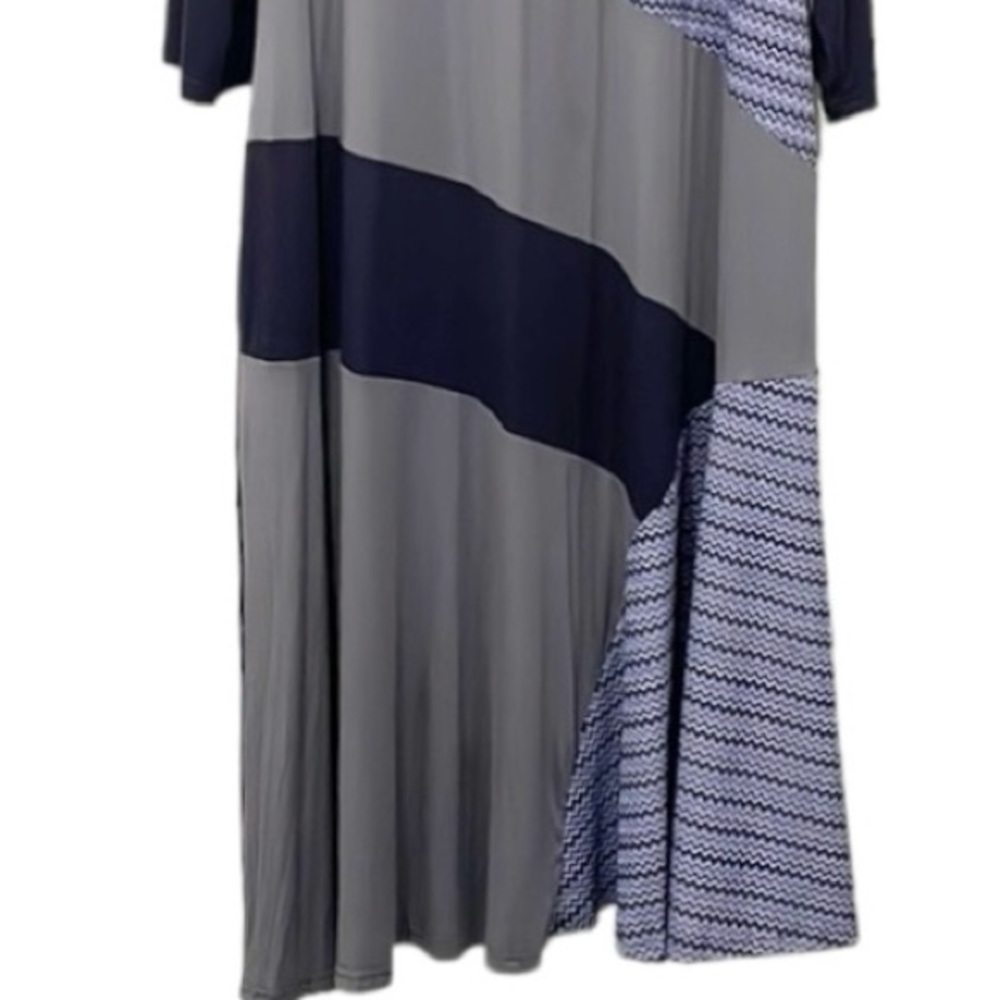 Suzanne Betro Color Block Mixed Media A-Line Jersey Knit Maxi Dress‎ Women’s 2X - Picture 3 of 8